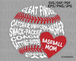 Baseball Mom SVG, Baseball Mom, digital cutting file, cricut, biggest fan svg, mom svg, vector, emblem, logo, shirt desi