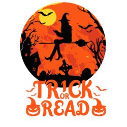 Trick or Reading Lover Halloween Witch Castle SVG