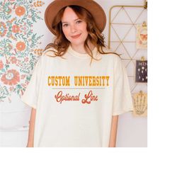 Custom University Comfort Colors Shirt, Custom Text T-Shirt, Personalized Tshirt, Customizable Matching Shirts, Custom C