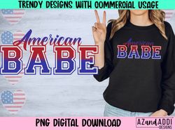 American babe sublimation design, 4th of july PNG file, patr