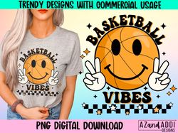Basketball vibes png, basketball smiley png, retro basketbal