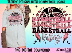 Basketball vibes png, retro basketball vibes sublimation des