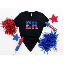 4th of July ER Nurse Tech Shirt - VA Er Ed Rn Nursing USA American T-shirt Independence Day Tshirt Freedom Fourth Of Jul