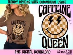 Caffeine queen png, retro coffee png, coffee sublimation des