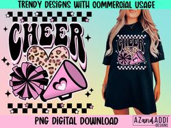 Cheerleading png, retro cheer png, cheer sublimation design,