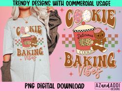 Cookie Baking Crew Png, Retro Christmas Sublimation, Groovy