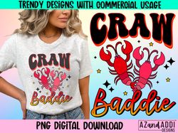 Craw baddie png, crawfish vibes png, crawfish season png, cr