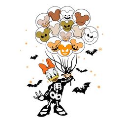 Disney Daisy Duck Halloween Bat Ballon Logo SVG