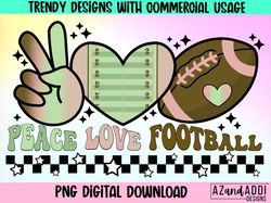 peace love football png, football sublimation, retro footbal