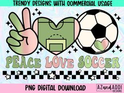 Peace Love Soccer Png, Soccer Sublimation, Retro soccer png,