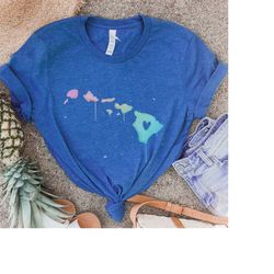 Hawaii Watercolor Shirt, Hawaiian Islands shirt, Cute Hawaii State Shirt, Cute Womens Hawaii tee, Luau shirt, Hawaii Vac
