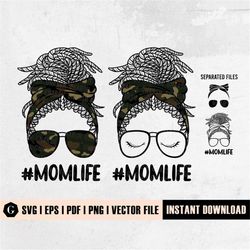 Afro Mom Life Svg | Mom Life Cut Files | MomLife Svg | Mom Life Png | Loc Bun Svg | Mom Life Svg | Messy Bun Mom Svg | C