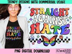 Retro Pride Png, LGBTQ Png Sublimation Design, Straight Aga