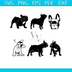 French Bulldog Silhouette Vector Svg, Trending Svg, Animal Svg, Cute Animal Svg, Funny Animal Svg, Animal Bundle Svg, Bu