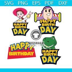 Happy Birthday Bundle Svg, Birthday Svg, Birthday Girl Svg, Birthday Boy Svg, Birthday Gift Svg, Jessie Svg, Dinosaur Sv