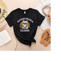Boom Shaka Llama T-Shirt | Cute Funny Hawaii Llama Shirt tee, Funny Hawaiian Shaka Hang loose Vacation Girls trip Tshirt