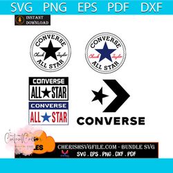 5 Files Of Converse Logo Designs Bundle Svg, Brand Svg