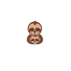 Sloth Mom with Baby Sloth Mom and Baby Summer - SVG Download File - Plotter File - Craft Plotter Cricut