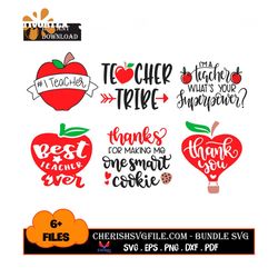 6 Designs For Teacher Happy Teachers Day Quotes Bundle Svg
