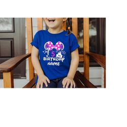 Minnie 5th Birthday, Minnie Birthday Shirt Customized with Any Age and Name,Disneyland Birthday,Pink Birthday Shirt,Disn
