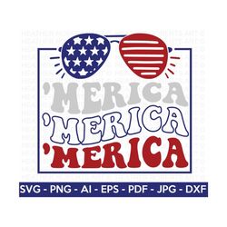 Merica SVG, 4th of July SVG, July 4th svg, Fourth of July svg, USA Flag svg, Independence Day Shirt, Cut File Cricut, Si