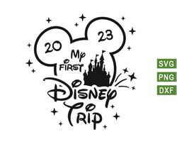 My First Disney Trip svg, Mickey svg, Mickey Castle 2023 Svg, Mouse Ears Svg, Magic Kingdom Trip Svg, Mouse Vacation Svg
