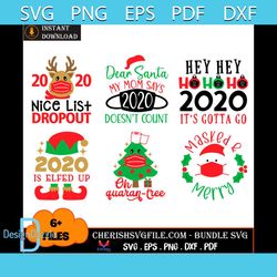 Christmas 2020 Bundle Svg, 6 Files Of Christmas 2020 Svg