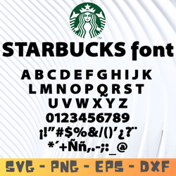 Starbucks Font svg, Starbucks Font bundle svg, Png, Dxf, Cutting File, Svg Files for Cricut, Silhouette.