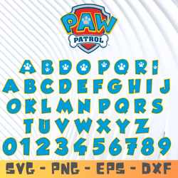 Paw Patrol Font SVG, Paw Patrol Font Alphabet, Paw Patrol Font Canva, Paw Patrol Font PNG For Cricut, Paw Patrol Letters