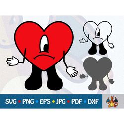 Bad Heart SVG Sad Heart SVG Cut File Silhouette Sublimation Baby Shower PNG Clipart Instant Digital Download vector svg