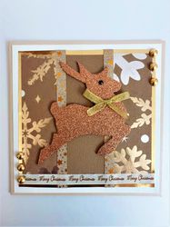 Handmade 3D Cristmas card with gift box, Merry Christmas card, New Year/Christmas greeting card, Luxury Christmas card