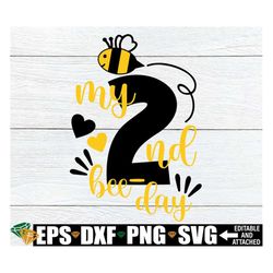 My 2nd Bee-Day, Girls 2nd Birthday, Bee Theme 2nd Birthday, Bee Theme Birthday,Cute Girls 2nd birthday,Bee Day svg,Bee D