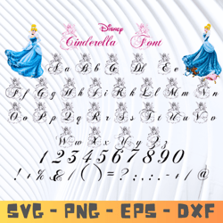 Cinderella Font SVG, Cinderella Font Alphabet, Cinderella Font Canva, Cinderella Font PNG For Cricut, Cinderella Letters