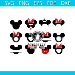 Mickey Minnie Bundle Svg, Disney Svg, Mickey Svg, Mickey Mouse Svg, Mickey Head Svg, Mickey Lovers, Mickey Minnie Svg, W