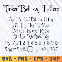 Tinkerbell Font SVG, Tinkerbell Font Alphabet, Tinkerbell Font Canva, Tinkerbell Font PNG For Cricut, Tinkerbell Letters