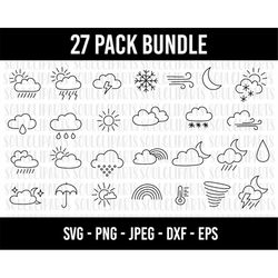 COD192- Weather SVG, Weather DXF, Weather PNG, Weather Clipart, Weather Silhouette, Weather svg Files for Cricut, Silhou