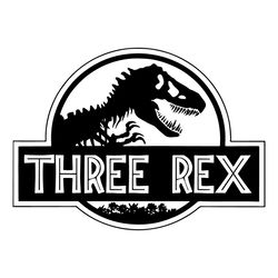 Happy Three T Rex Dinosaur Birthday SVG, Jurassic Park SVG
