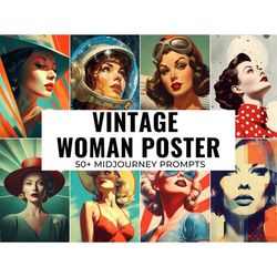 50 Vintage Poster Midjourney Prompts, AI Art, Midjourney Prompt, Midjourney AI Art, Learn Midjourney, Digital Art, AI Ge