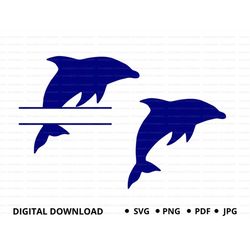 Dolphin SVG PNG, Dolphin Name Frame SVG, Dolphin Cut file Instant Digital Download