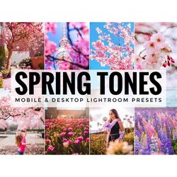 Spring Tones Collection: 15 Lush Lightroom Mobile Presets, Bright & Colorful Spring Enhancements, iPhone Photography Mak