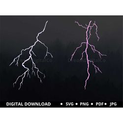 Lightning Svg, Thunder Svg, Thunder Clipart, Lightning Bolt Svg Cut File, Digital file for Cricut Silhouette Instant Dow