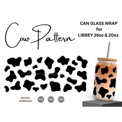 16oz | 20oz cow print svg, cow beer can glass svg wrap, cow pattern, animal print svg, cow spot coffee glass can wrap cu