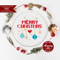 Merry Christmas Cross Stitch Pattern