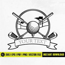 Golf Name Frame Svg | Golf Monogram | Golf Ball Svg | Golf Clipart | Golfing Svg | Golf Club Svg | Golf Vector | Golf Sv