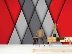 Red 3D Wallpaper Peel and Stick