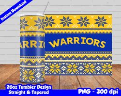 Warriors Tumbler Design PNG, 20oz Skinny Tumbler Sublimation Template, Basketball Warriors, Straight and Tapered Design,