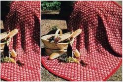 Digital | Vintage Knitting Pattern Afghan Burgund Honeycomb | Country Home Decor | English PDF Template