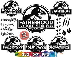Fatherhood is a Walk in the Park svg, Jurrassic Park svg, Dad svg, Fatherhood Silhouette svg, Fatherhood, Father svg