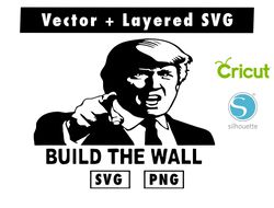 donald trump build thr wall vinyl files for cricut machine , anime svg , manga svg , Goku svg