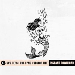 Weed Mermaid SVG | Mermaid Tail Svg | Mermaid Png | Mermaid Clip art | Smoking Weed Marijuana Joint Canabis Blunt Dope 4